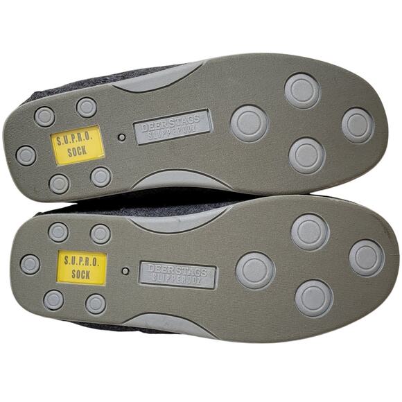 Deer Stags Men Spun Slip On Plush Loafer Slippers Size US 9M Dark Grey Felt - Picture 3 of 4